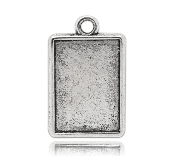 

Free Shipping 100pcs Antique Silver Tone Cameo Frame Rectangle Pendants Settings 29x18mm(Fit 21x14mm) Jewelry Findings Wholesale