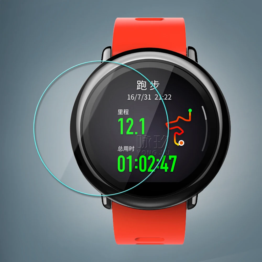 ユニバーサルラウンド強化ガラスフィルム直径23ミリメートル-45ミリメートルガーミンのためのhuawei社のためのlgのためのモトxiaomiスマート腕時計
