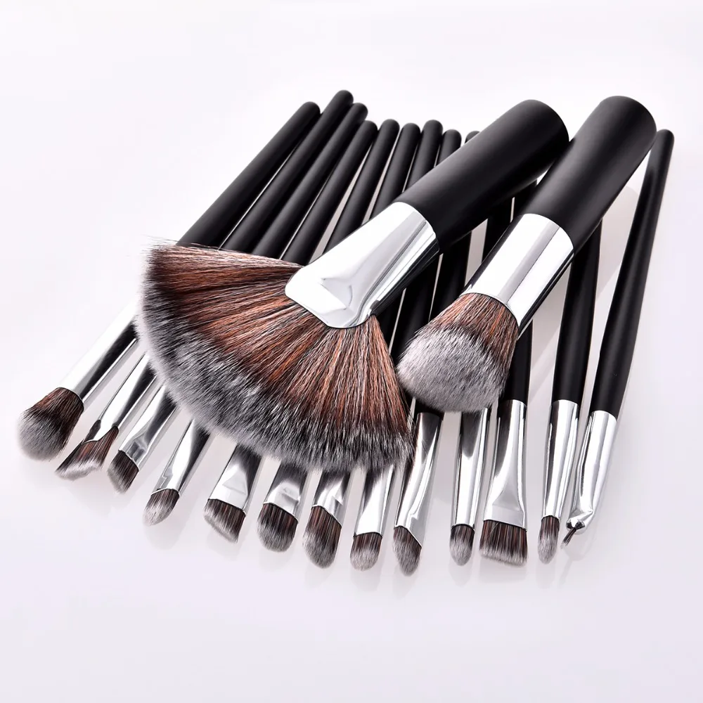 

15pcs makeup brushes kits women beauty cosmetic tool face eyeshadow eyeliner powder blending wood handle natural synthetic hair