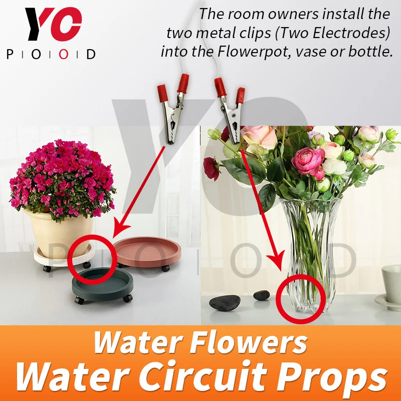 Watering Flower Prop YOPOOD Escape Room Prop pouring water into the vase or flowerpot or bottles to unlock takagism games