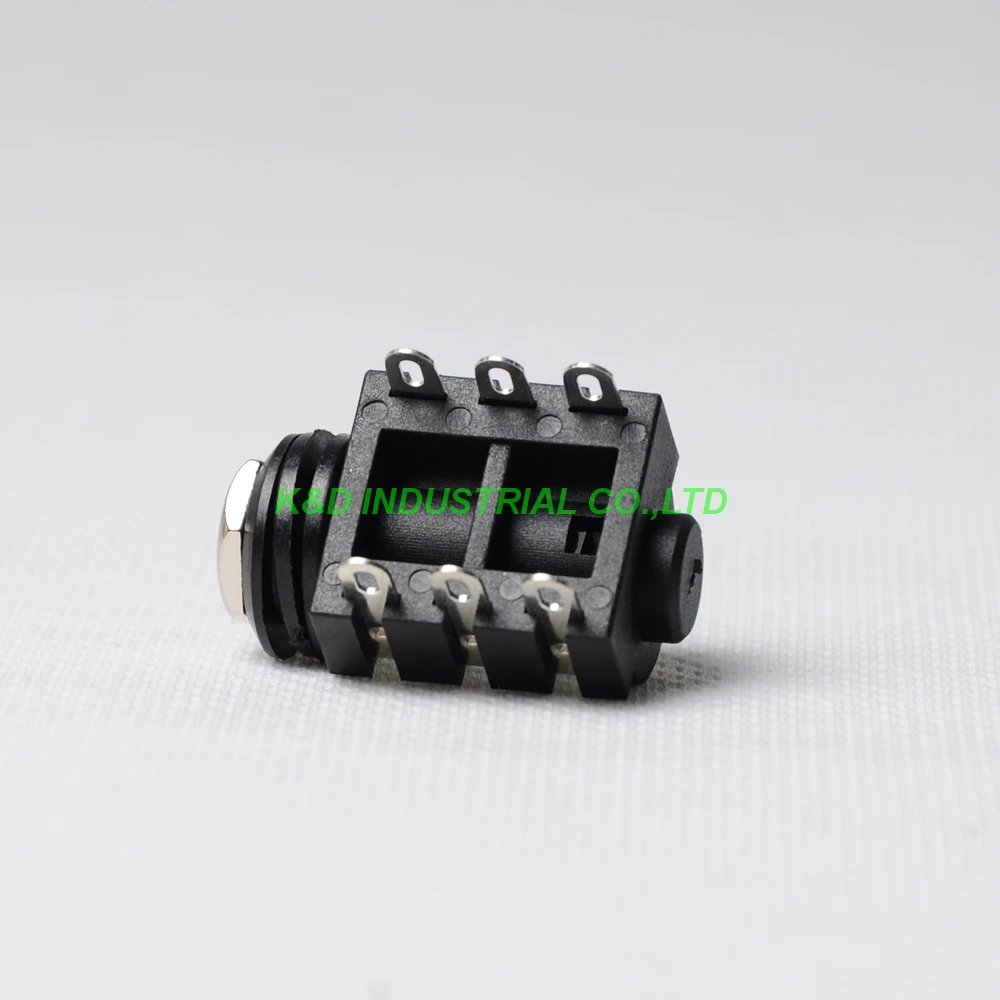 Tubo de Audio para auriculares, conector para teléfono de 1/4 pulgadas, 6,35, 6 pines, amplificador de guitarra estéreo, 10 Uds.