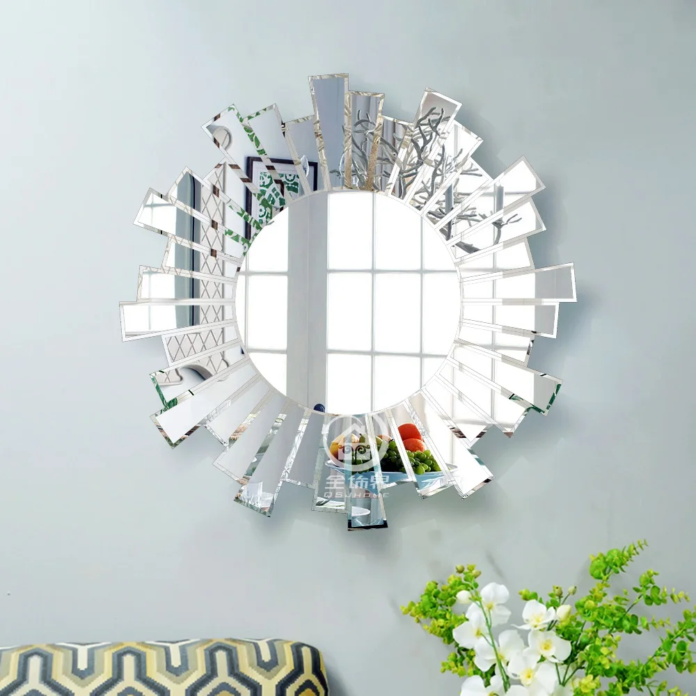 Modern round wall mirror glass console sunburst mirror venetian mirror wall decorative mirrored art M-F2094