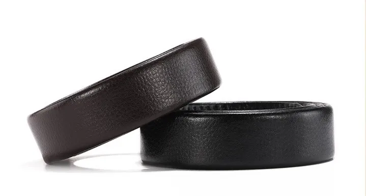 new men's no Buckle Designer Mens Belts Body 3.5cm Wide Split High Quality Men Automatic Belt Body Kemer black coffee