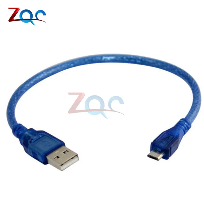 Cable de carga de datos USB 2,0 A macho de 30cm A Micro USB de 5 pines macho