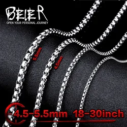 Beier Stainless Steel Necklace Twist  2.5mm-5.5mm Trendy Chain Necklace Boy Men Cool  necklace chain LLBN1010