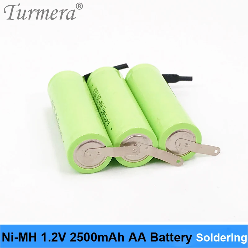 Ni-MH 1.2V 2.5Ah 2500mah AA Battery for Shave Razor Rechargeable AA Battery Suit for Toothbrush Replacement Turmera m14