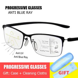 Lunettes de lecture multifocales anti-rayons bleus, lunettes progressives, lunettes presbytes, monture de lunettes, design unisexe, mode