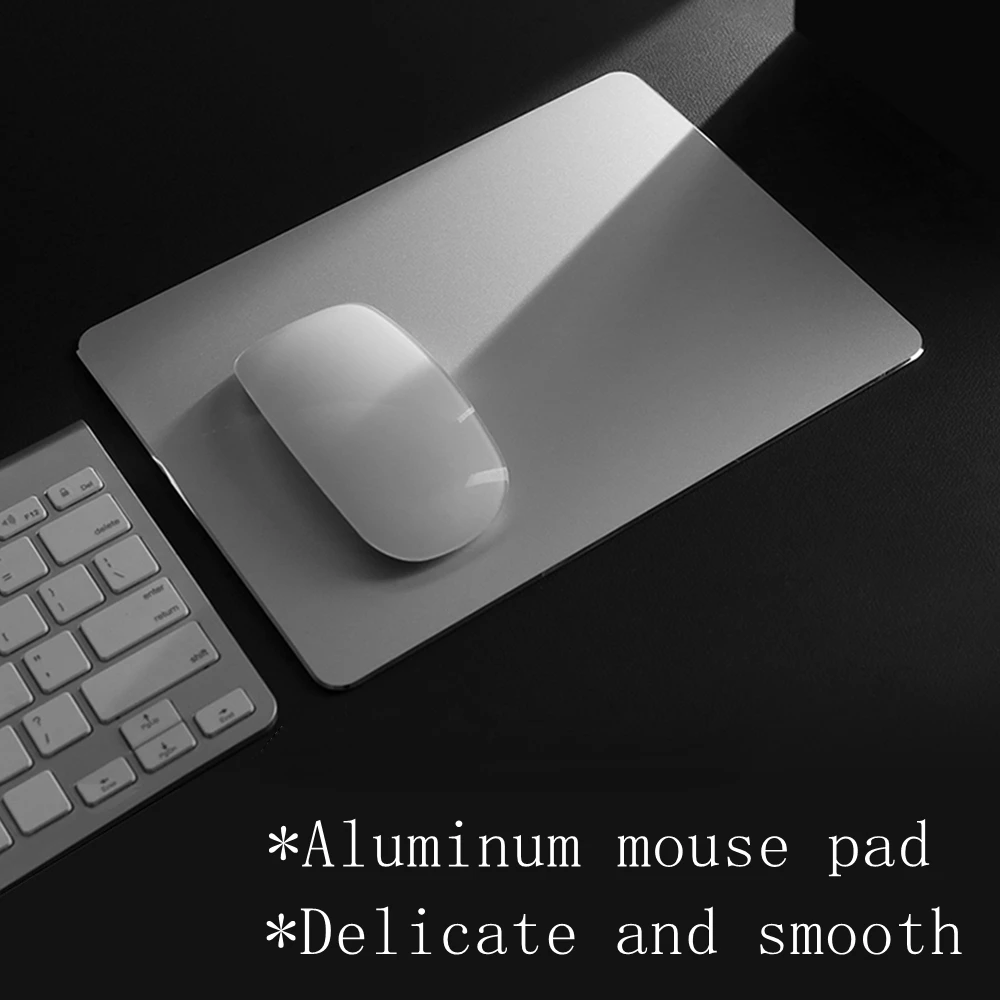 Hard Metal Aluminum Mouse Pad Mat Smooth Ultra Thin Double Side Mousepad Waterproof Fast and Accurate Control