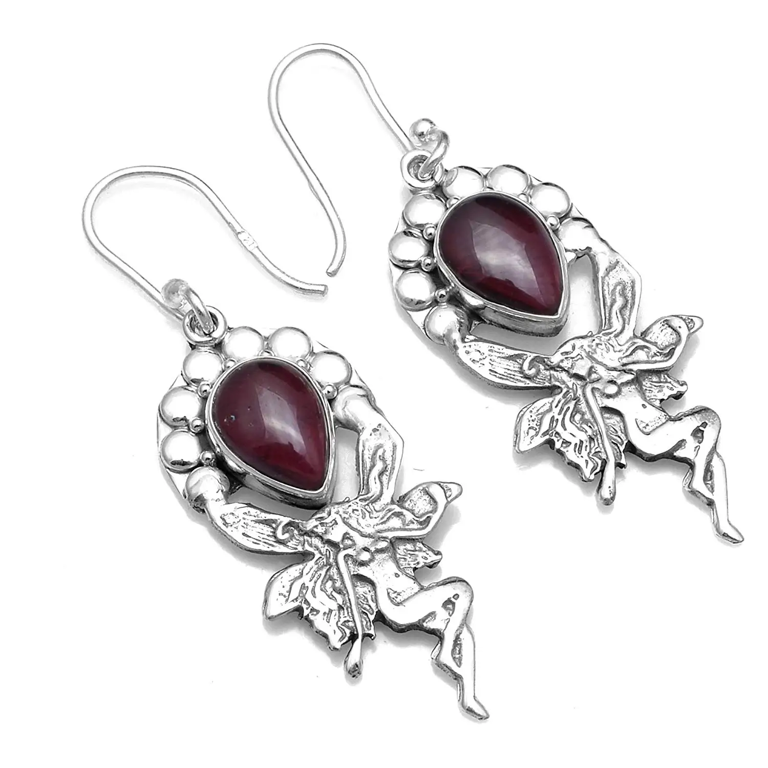 

Genuine Pink Rubellite 925 Sterling Silver Earrings, 46.2 mm, AE2546