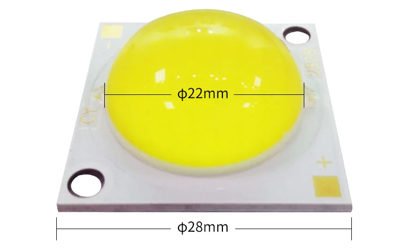 Fuente de luz LED COB circular, lámpara de chip led de 20W, 30W, 50W, 1500MA, molde superior de 22mm x 28mm para luz de inundación, iluminación de