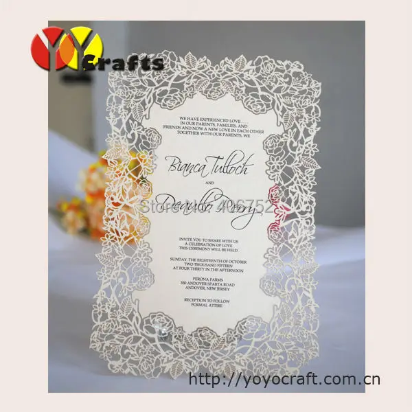 10pcs Rose Wedding Invitation Cards Printing Writing Menu