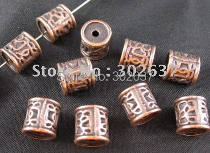 

FREE SHIPPING 75Pcs Antiqued copper barrel spacer beads 9mm A312C