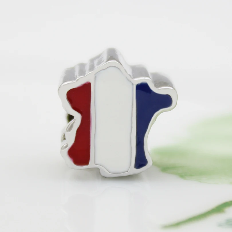 French flag French country map European beads DIY jewelry classic popular Fit Pandora Bracelet Women's DIY Jewelry