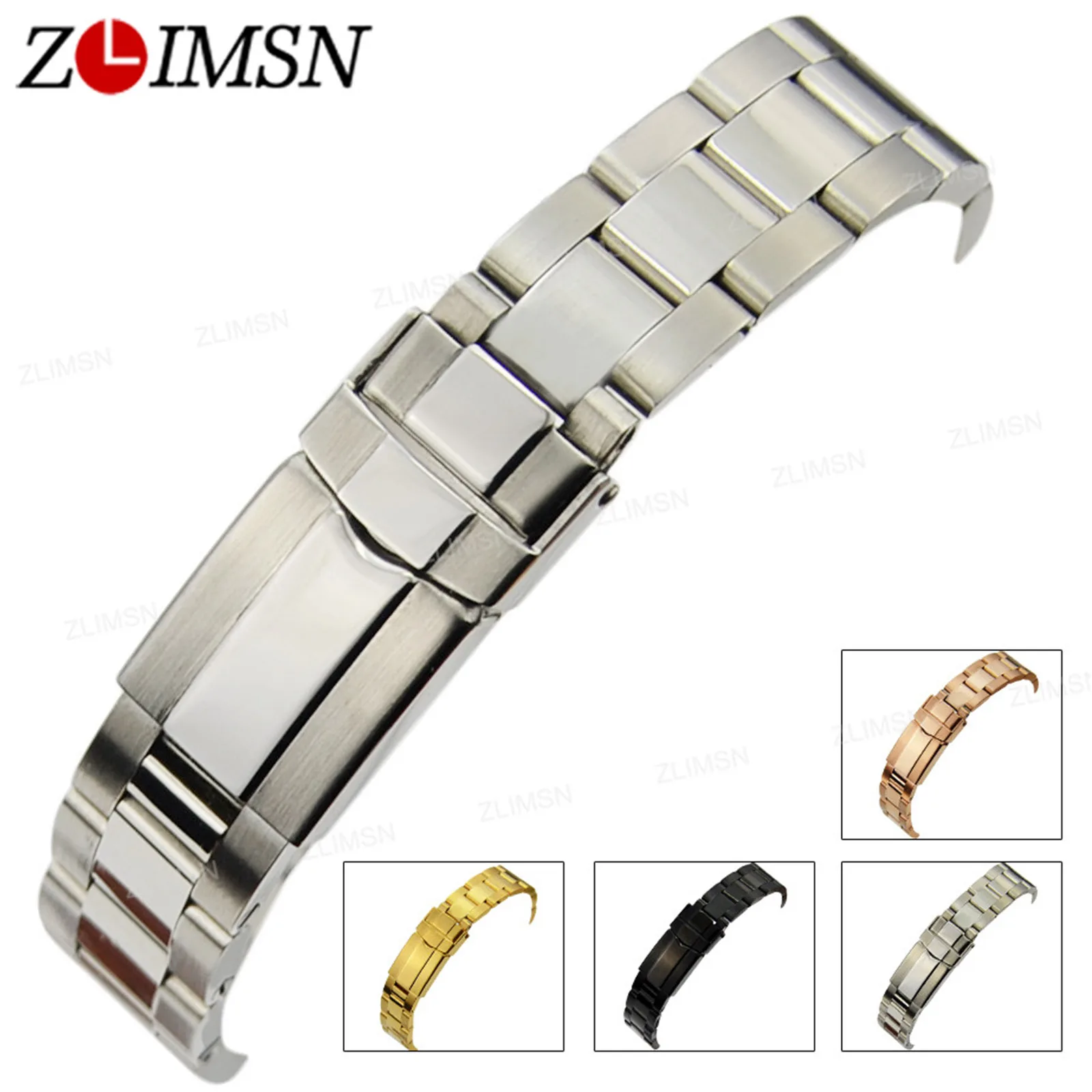 

ZLIMSN Watch Strap 17mm 20mm Stainless Steel Watchband Curved End Bands Replacement Watches Accessories Relogio Masculino