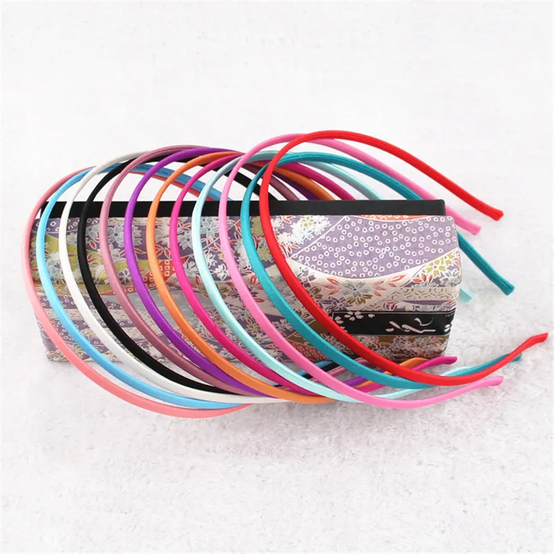 50 PCS 5 Mm Ribbon Covered Narrow Metal Alice Band Headband Hair Band Aliceband DIY Accessories