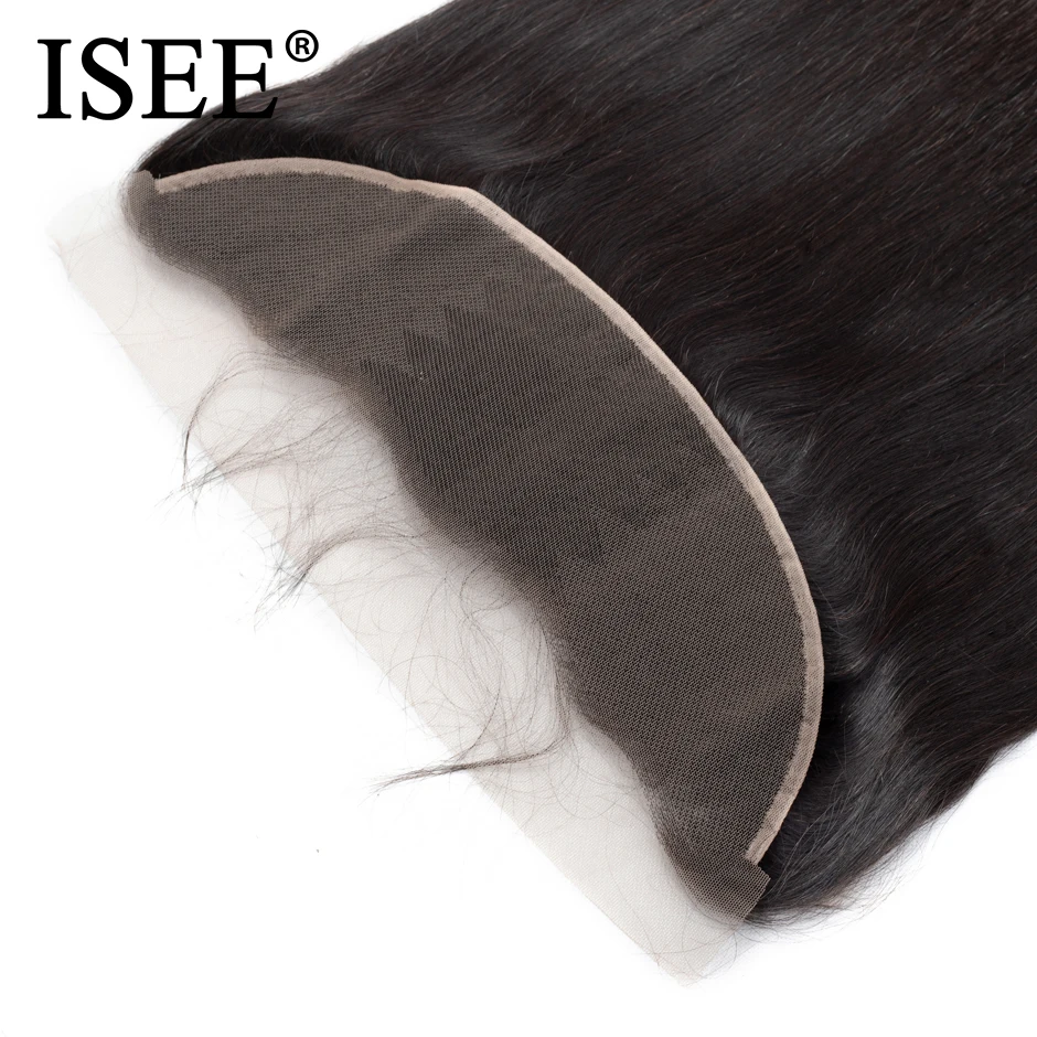 ISEE HAIR Brazilian Straight Lace Frontal Closure 13*4 Ear to Ear Free Part Frontal 130% Destiny Remy Hair can be dyed