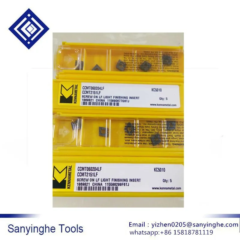 High hardness sanyinghe 5 pcs/lots CCMT060202LF KC5010/CCMT060204LF KC5010 cnc carbide  inserts for stain steel