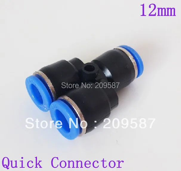 

10pcs 12mm Push In Equal Y Pneumatic Jointer Quick Connector