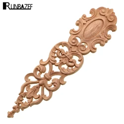 RUNBAZEF Exquisite Furniture Decorative Carving Accessories Flower Long Applique Solid Wood Laminate Retro Heart Shaped Figurine