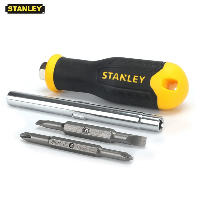 Stanley 1-piece 6 function multitool screwdriver kit with replacement magnet bits  6-in-1 precision scerwdriver hand tools