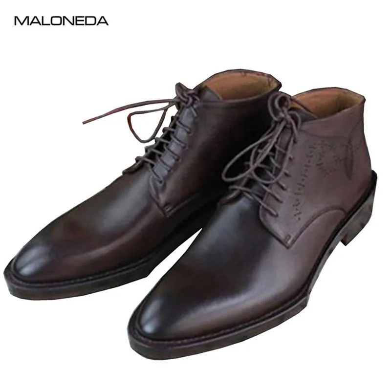 

MALONEDE Bespoke New Fashion Vintage Style Handmade Genuine leather Hot Sale Mens Short Boots Made with Goodyear Welted