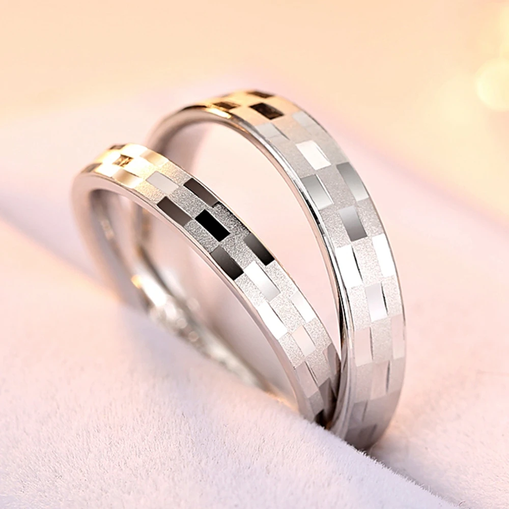 Fashion Couple Ring Pure 925 Sterling Silver Ring For Women Men Classic Reticulated Frosted Ring Jewelry Lovers Gifts