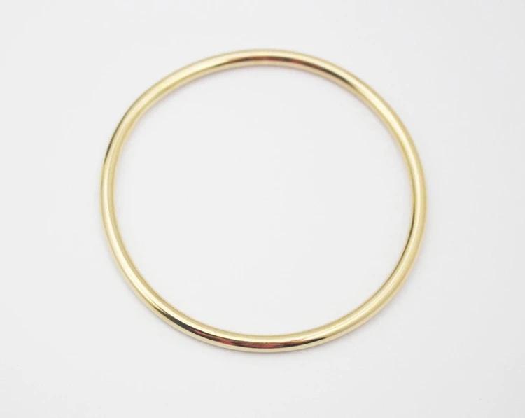 Women Fashion Jewelry Stainless Steel Simple Round Bangle Classic Golden Bangle Bracelets