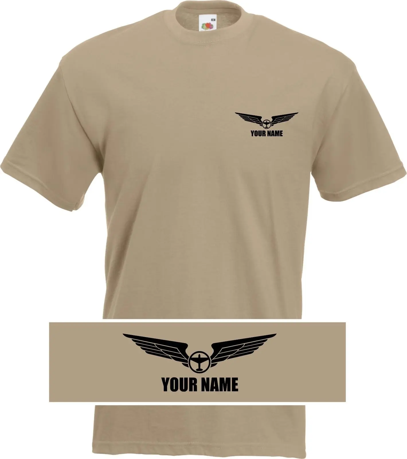 Aeroplane Pilot Personalised Wings Flight Custom Your Name T-Shirt 2019 Man\'S O-Neck Design Adults Casual Fitted T Shirts