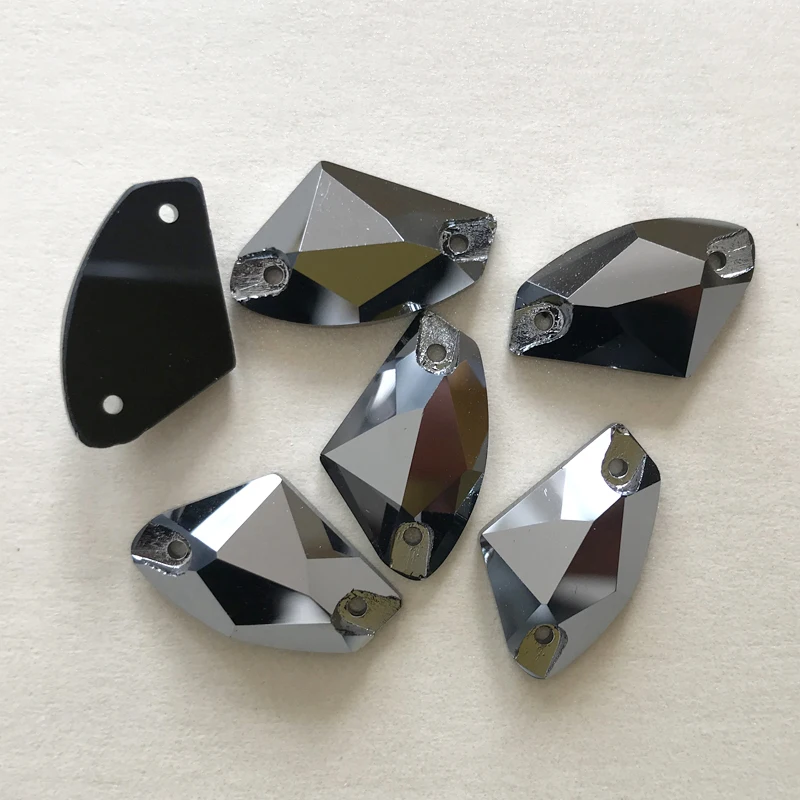 Yanruo 3256 galaktisch alle Größen Jet Hämatit auf Kristall Flatback Strass Stein Nähen Strass Perlen DIY nähen – Detail 2