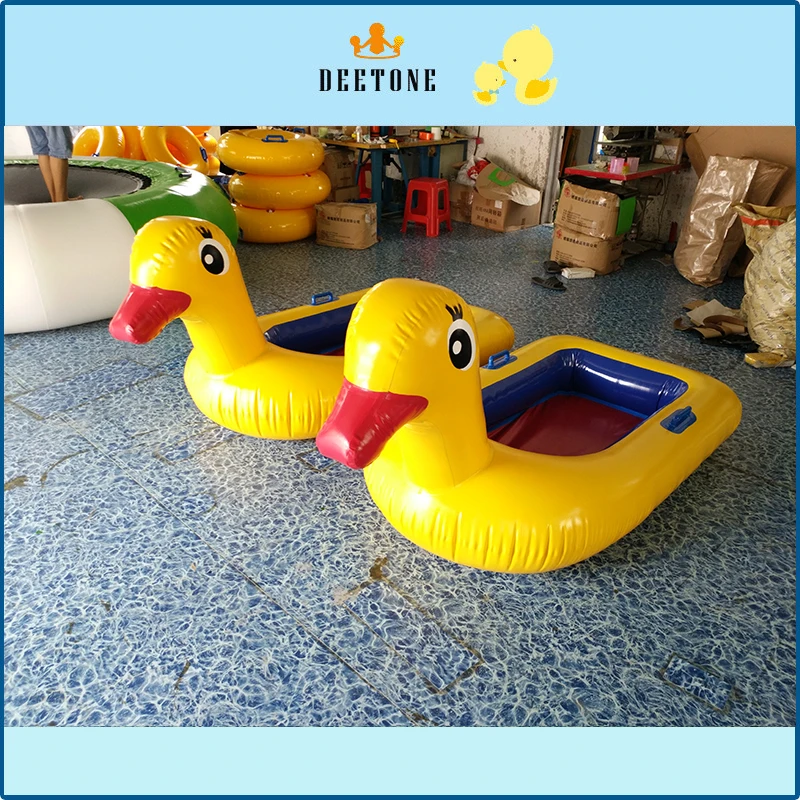 

Sell PVC inflatable yellow children's duck boats, children's toys floating on the water, suitable for water parks