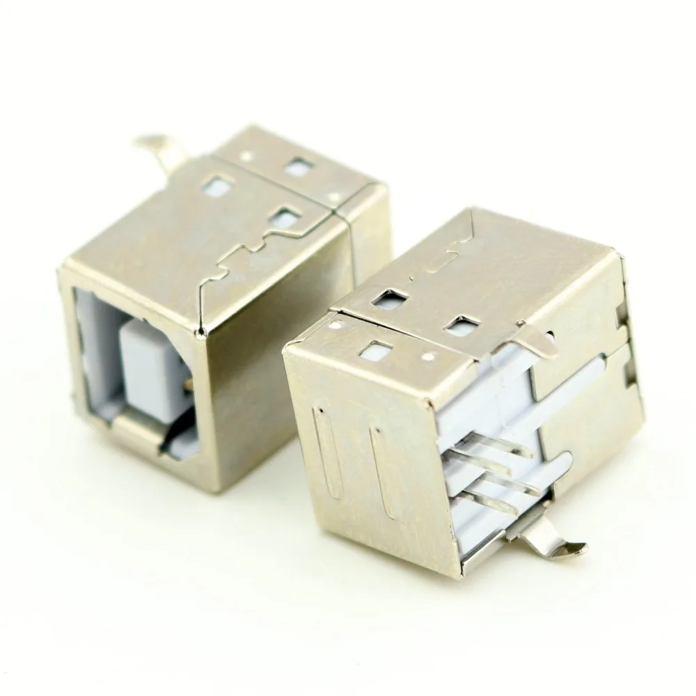 10pcs USB 2.0 Type B Female Jack 4 Pin 90 Degree PCB DIP Socket Connector