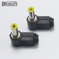 5pcs 5.5*2.1 / 5.5*2.5mm Male DC Power jack Plug Connector Right Angle Welding Electrical Plugs Audio DIY Parts Yellow Head