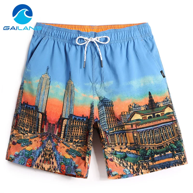 Gailang short de praia masculino, roupas de banho para homens, treino, corrida, calções de praia casual, boxer de secagem rápida