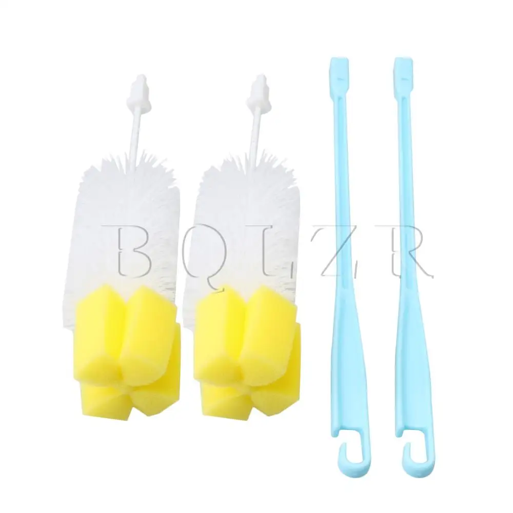 BQLZR Pliastic Urinal Urine Bottle Urinal Bedpan Brush with Sponge Scrub Removable Handle Brush Pack of 2