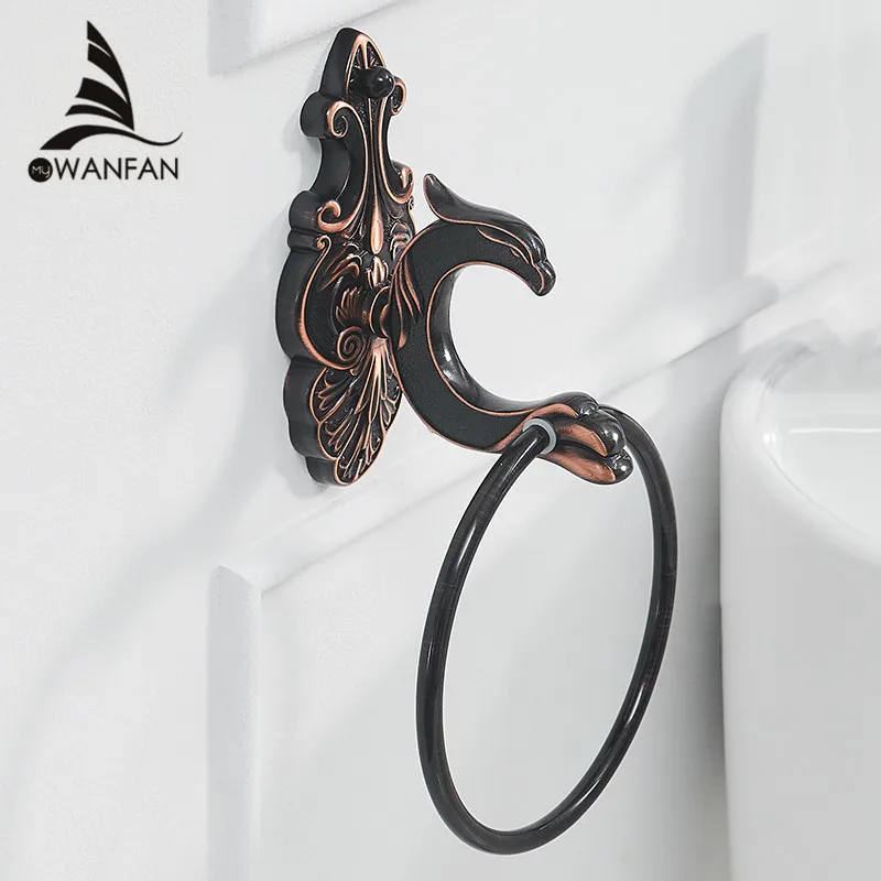 

Кольца для полотенец из твердой латуни, настенное кольцо для полотенец, хранилище для полотенец, роскошные аксессуары для ванной комнаты, домашний декор, вешалка для полотенец WF-88807