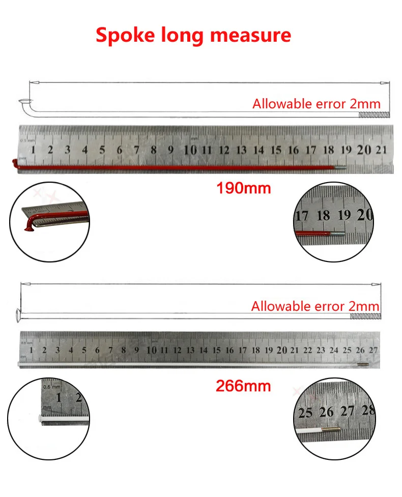 10PCS 186/188/233/235/259/261/292/294mm Bicycle Mountain Bike 14G Spokes 20/24/26/29 Inch Bike Spoke with Nipples