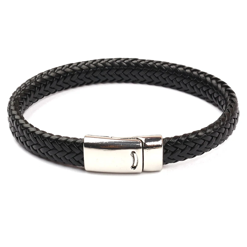 MKENDN New Arrival Magnet leather Bracelet Bangle Genuine Leather Hand Chain Buckle friendship men women bracelet