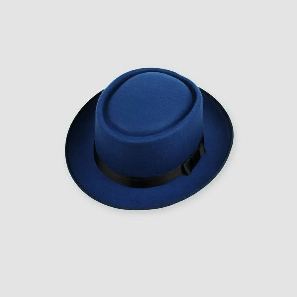 Unisex Men Women Classic Fe Pork Pie Hat Church Trilby Jazz Cap Gentleman Fe Cap