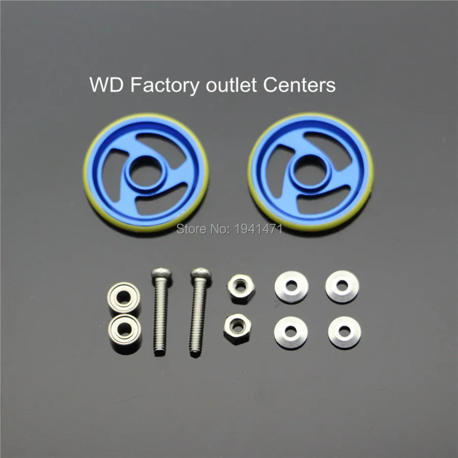 RFDTYGR 4 Sets 19mm Aluminum Rollers  w/Plastic Rings Self-made Parts For Tamiya Mini 4WD19mm Ball-Race  Guide -Wheel D016