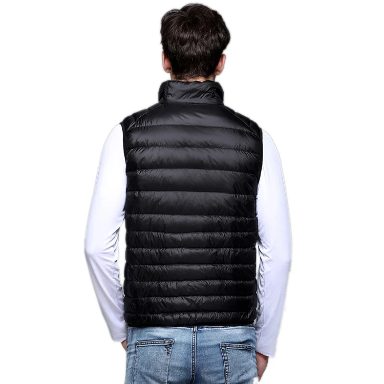 Chaleco ultraligero de plumón de pato para hombre, chaqueta sin mangas a la moda, abrigo de primavera, otoño e invierno, 90%