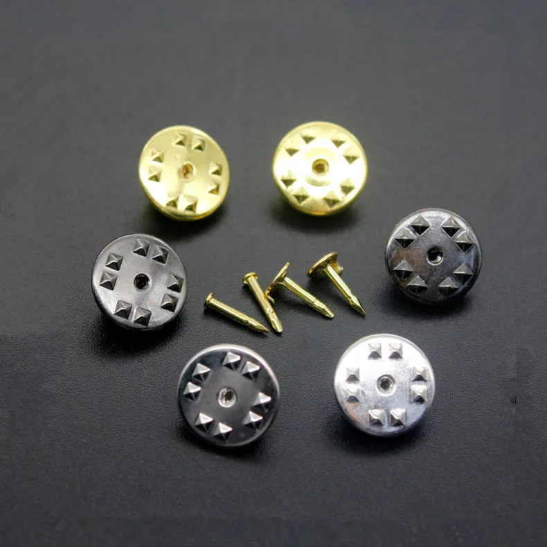 50sets/lot 11.4mm Base Butterfly Brooch Base Holder Copper Metal Brooch Pins Badge Holder For Diy Jewelry Making Findings