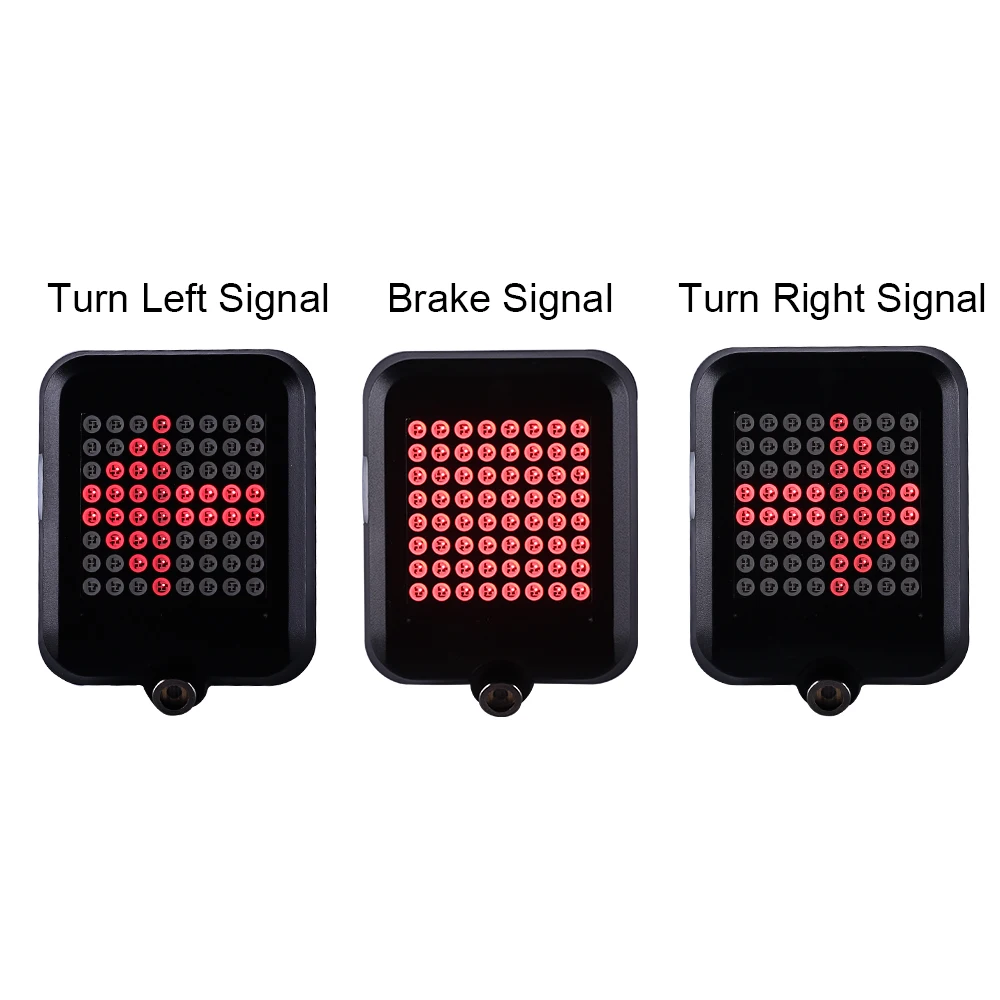 64 LED Automatic Direction Indicator Bicycle Rear Taillight USB Rechargeable Cycling MTB Bike Safety Warning Turn Signals Light