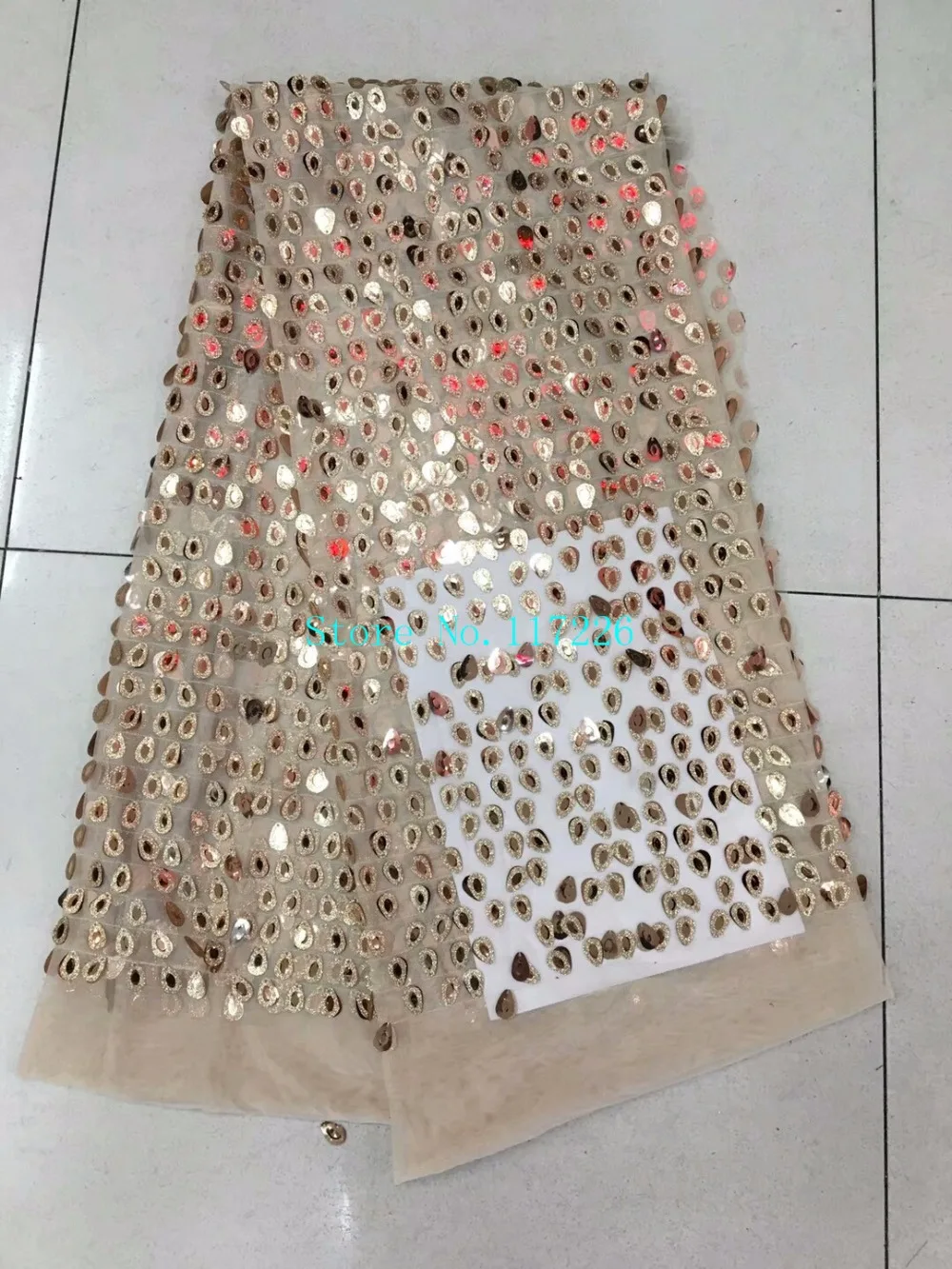 

sequins Embroidery mesh fabric high quality JRB-83120 fashionable tulle lace fabric for party dress