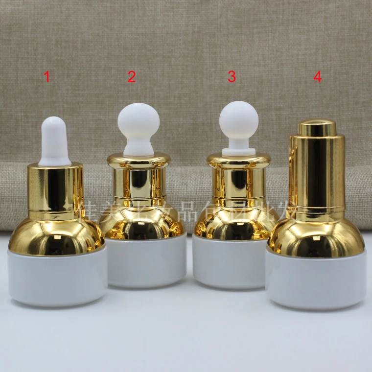 

100pcs 20ml white dropper bottle with gold cap , 20ml white dropper bottle for essential oils , glass dropper bottles 20ml