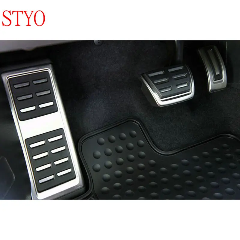 STYO for LHD Audii Q2 2018 2019  Stainless steel Car Clutch Gas Brake pedals Rest pedal Cover AT Pedal / MT Pedal