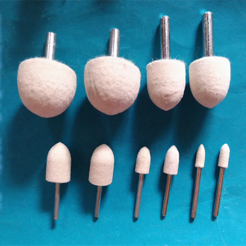 3mm shank Conical Shape Wool felt grinding head mounted point dremel rotary tool accessories 110 PCS