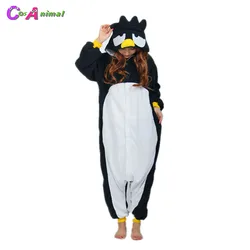 Adults Crow Raven Kigurumi Women Animal Costume Men Polar Fleece Cartoon Onesies Pajama Halloween Carnival Party Romper