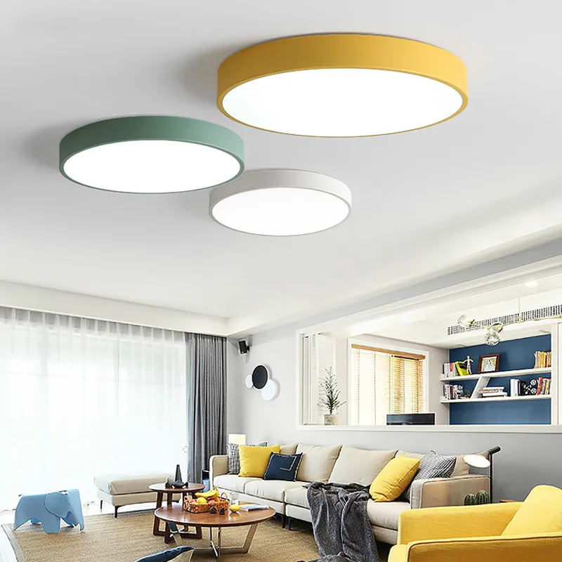 

LED Ceiling Lights for Bedroom with Remote Control 5cm Height Ceiling Lamp for 8-20 Square Meters Modern House Lighting Fixture