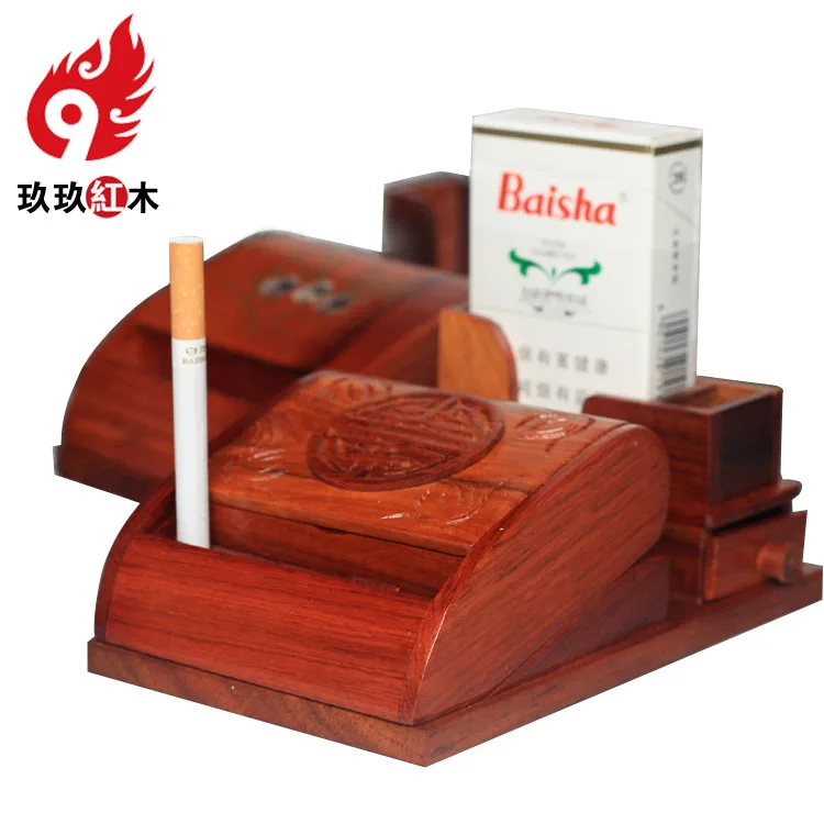 Cigarette wood crafts rosewood semiautomatic take wood frame cigarette smoke out of ideas to take hot smoke detectors