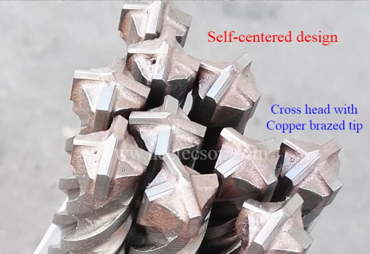 [SDS-PLUS Cross Head] 5 8 10 12.7 14 16 18 20 22 24 25 26 32 mm 4 Cutters alloy carbide wall core drill bits | Hammer hole saw